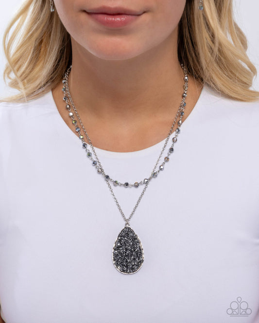 Druzy Delight - silver - Paparazzi necklace