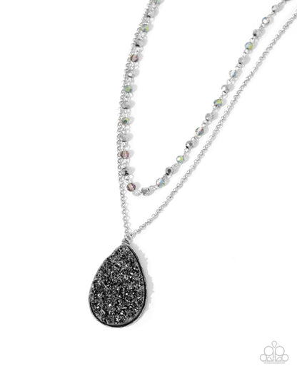 Druzy Delight - silver - Paparazzi necklace