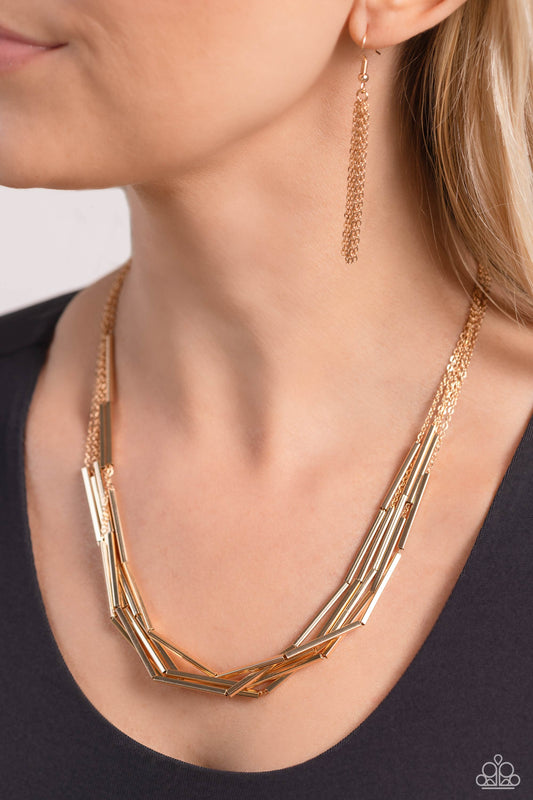 Dynamic Default - gold - Paparazzi necklace