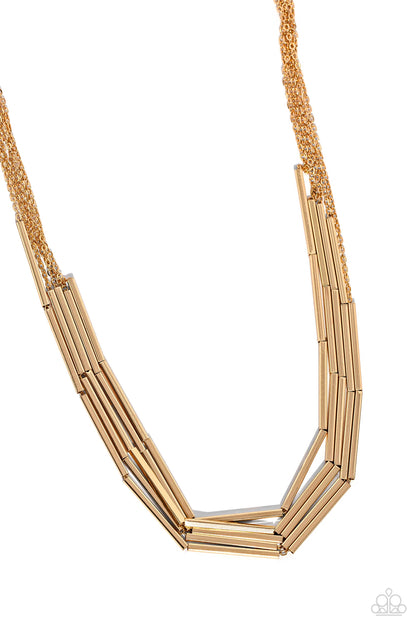 Dynamic Default - gold - Paparazzi necklace