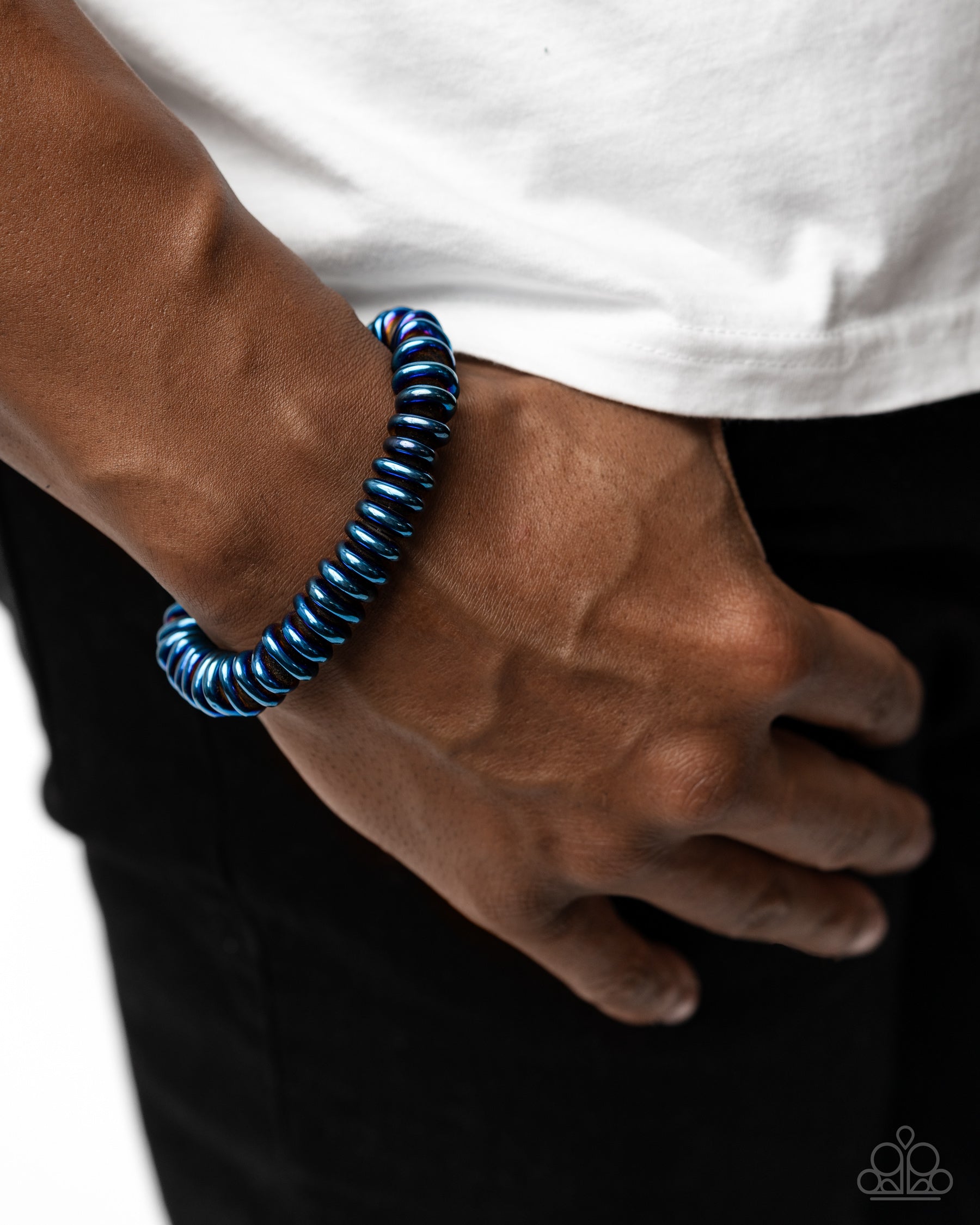 Dynamic Discs - blue - Paparazzi MENS bracelet