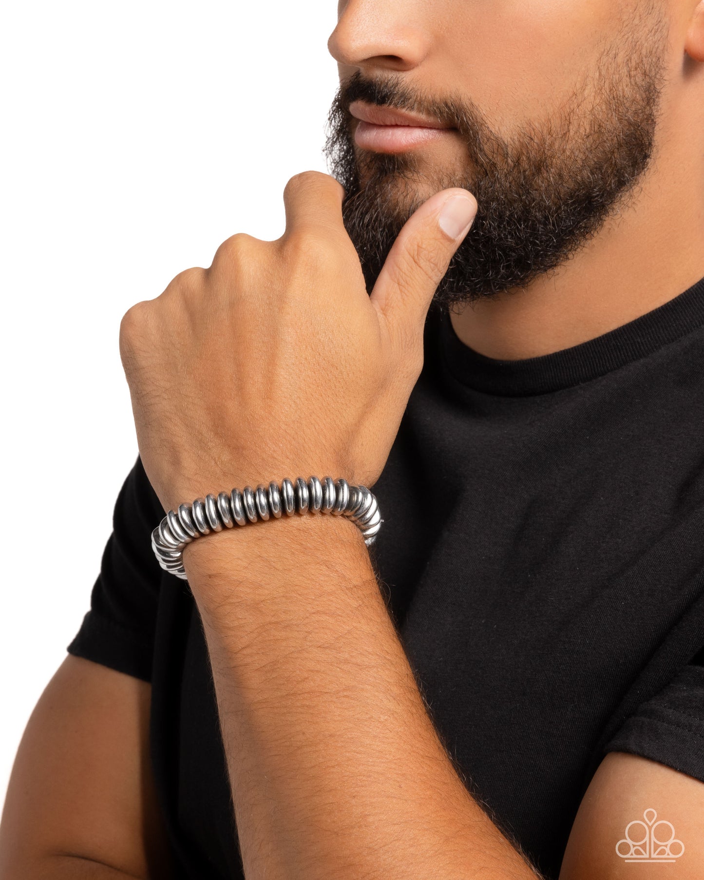 Dynamic Discs - silver - Paparazzi MENS bracelet