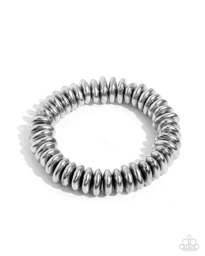 Dynamic Discs - silver - Paparazzi MENS bracelet