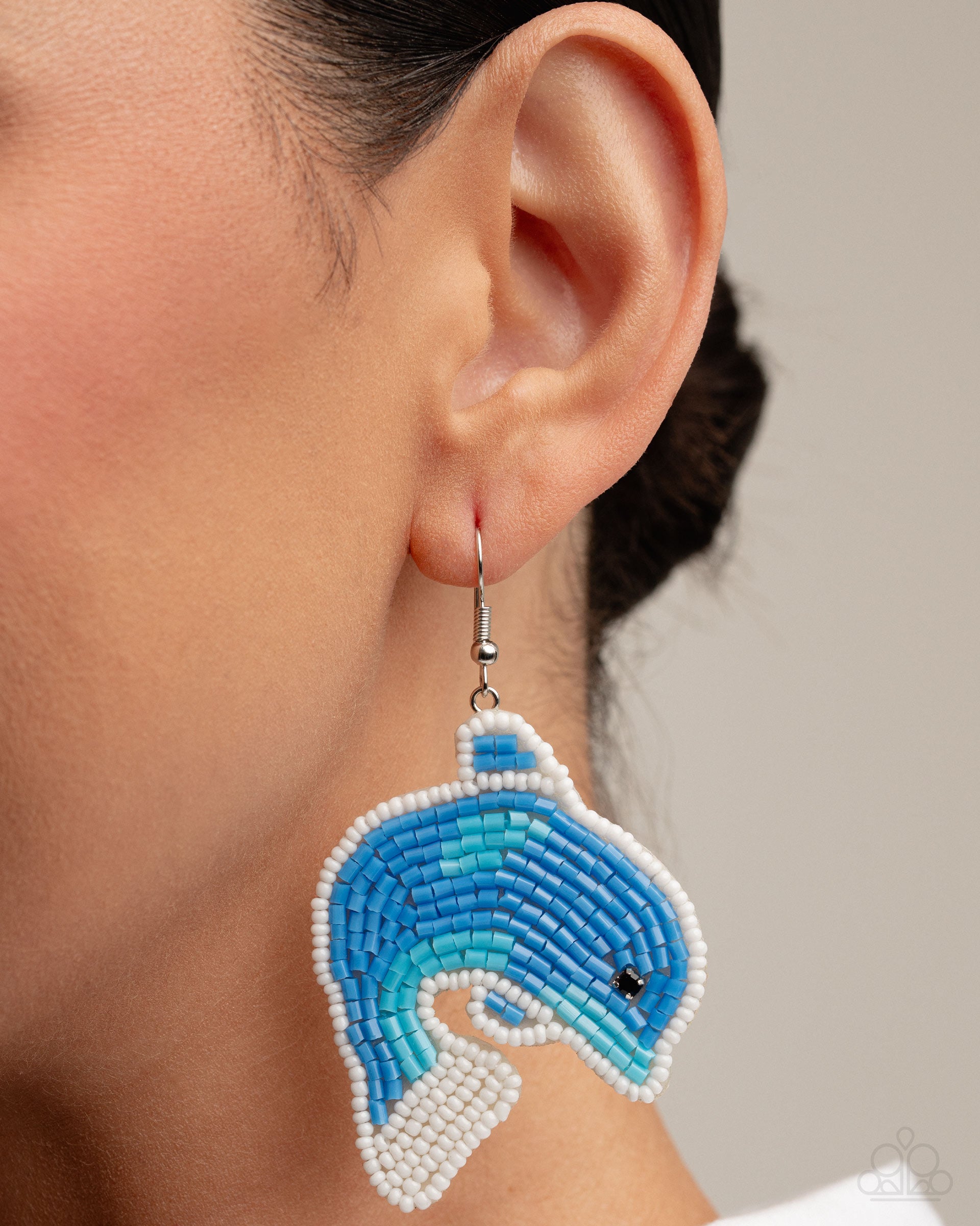 Dynamic Dolphin - blue - Paparazzi earrings