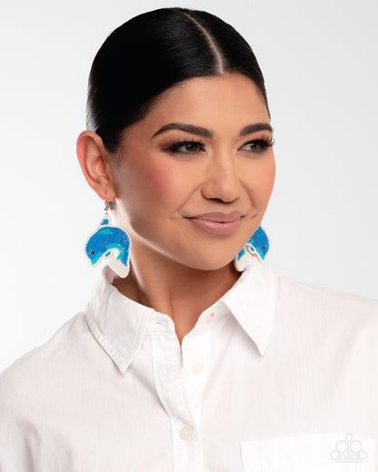 Dynamic Dolphin - blue - Paparazzi earrings
