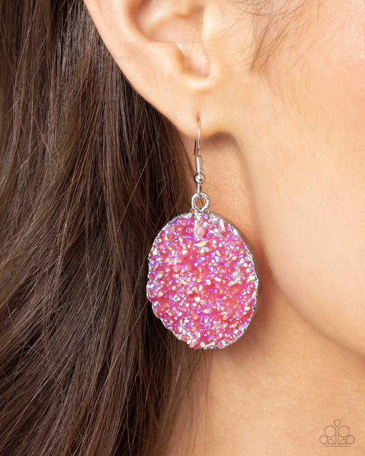 Dynamic Druzies - pink - Paparazzi earrings