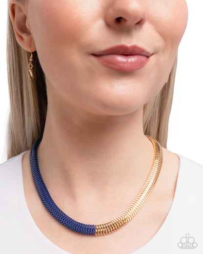Dynamic Duality - blue - Paparazzi necklace