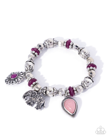 Eager Elephant - purple - Paparazzi bracelet