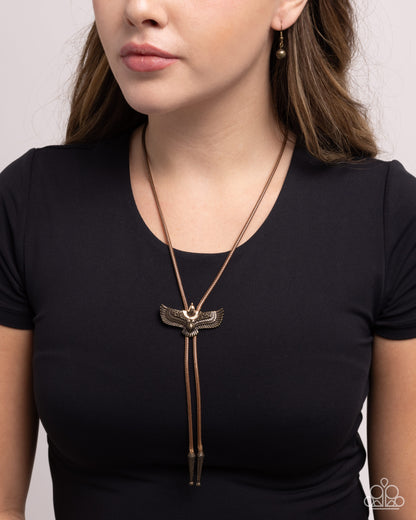 Eagle Emblem - brass - Paparazzi necklace