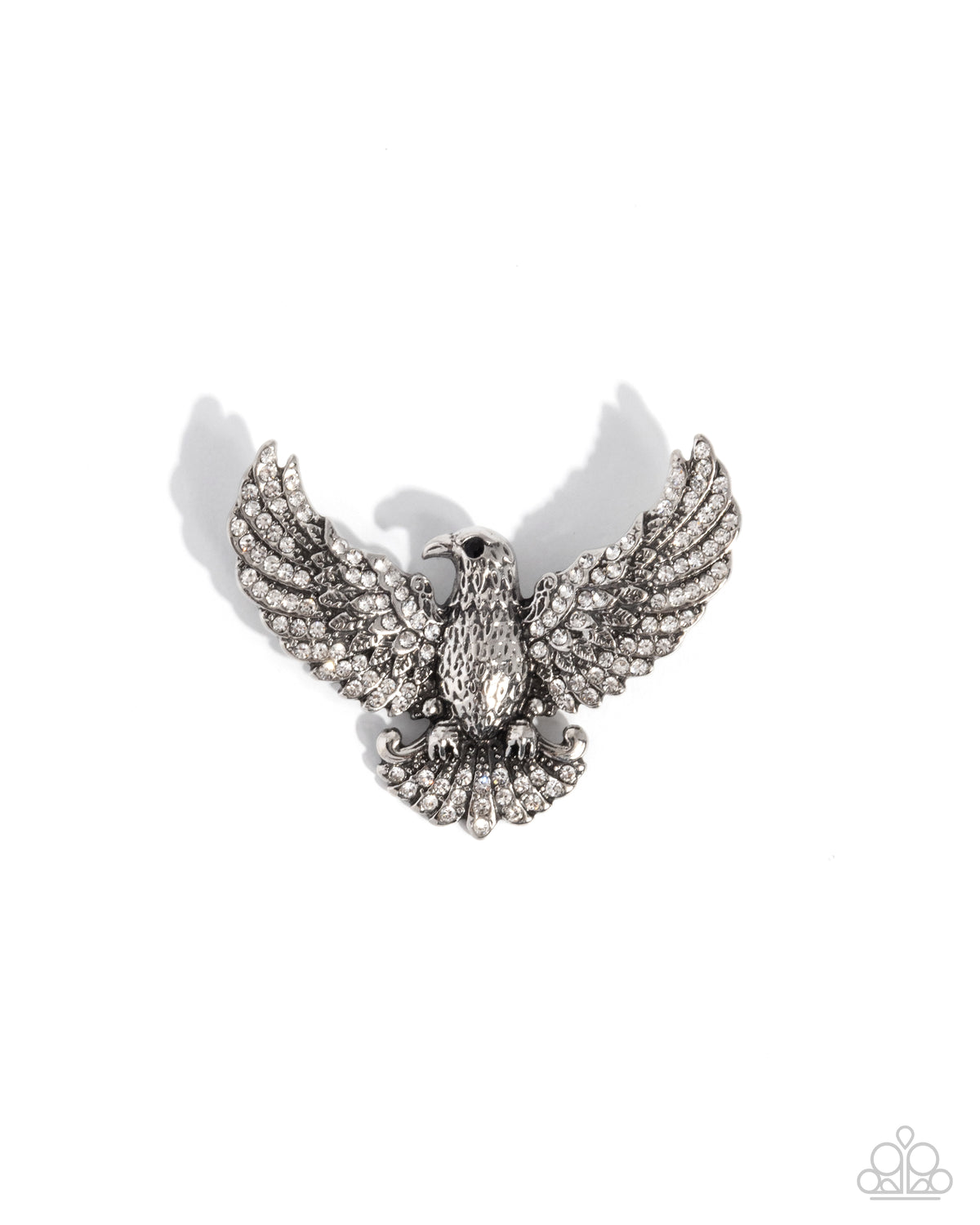 Eagle Embrace - white - Paparazzi brooch