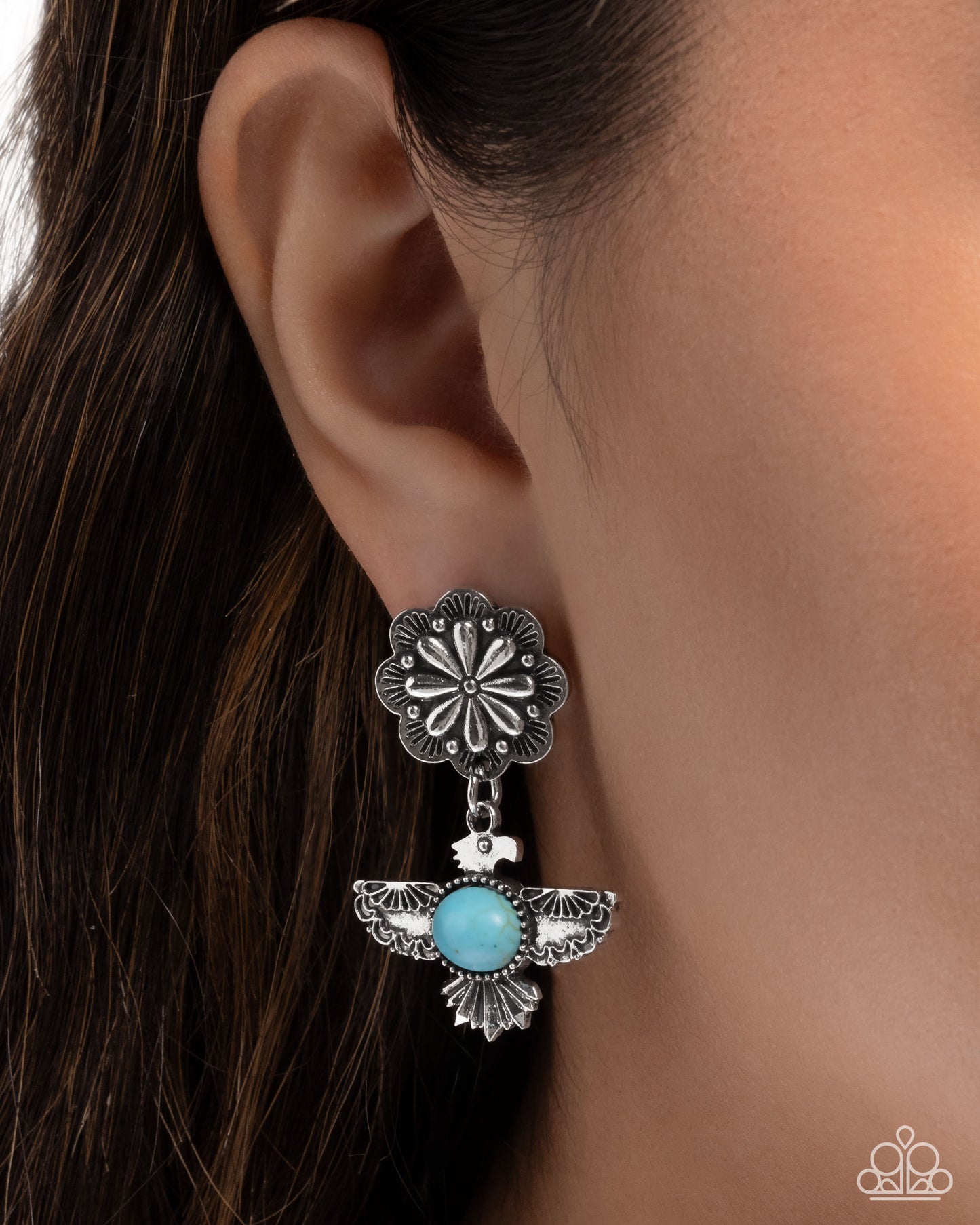 Eagle Excitement - blue - Paparazzi earrings