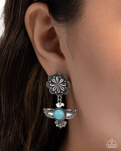 Eagle Excitement - blue - Paparazzi earrings