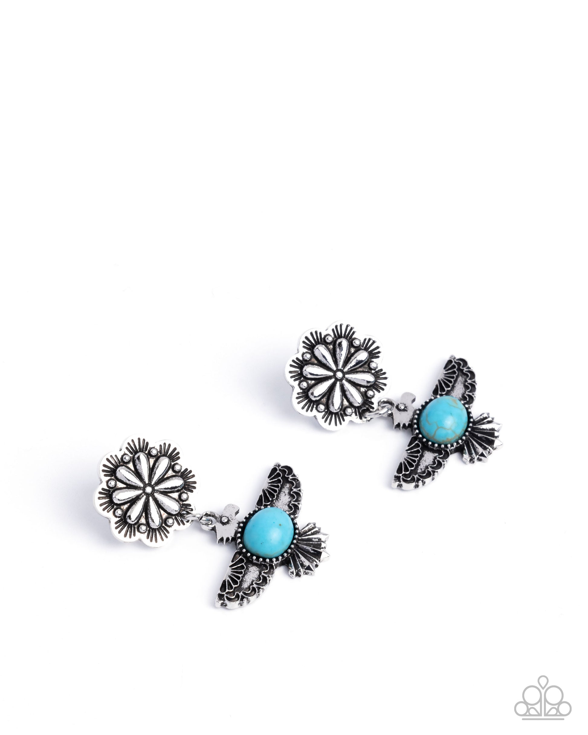 Eagle Excitement - blue - Paparazzi earrings
