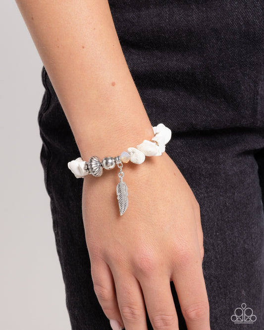 Earthy Earning - white - Paparazzi bracelet