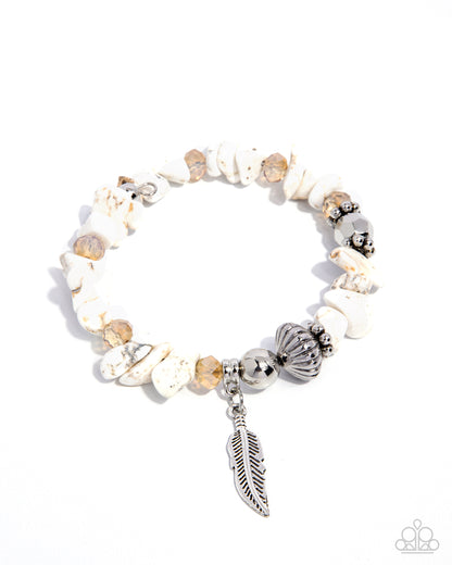 Earthy Earning - white - Paparazzi bracelet