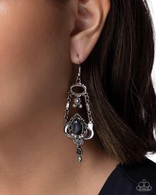 Earthy Elaboration - black - Paparazzi earrings