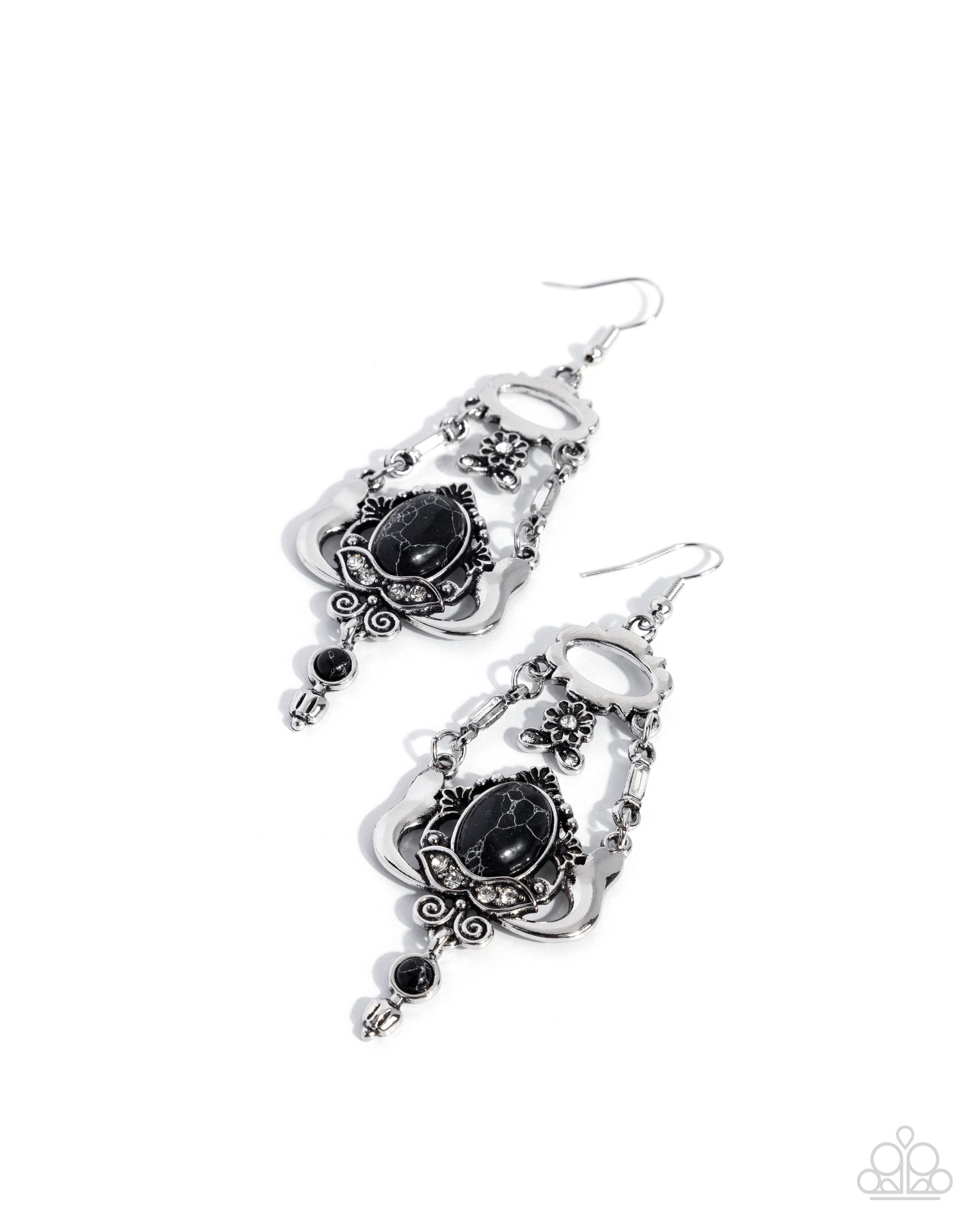 Earthy Elaboration - black - Paparazzi earrings