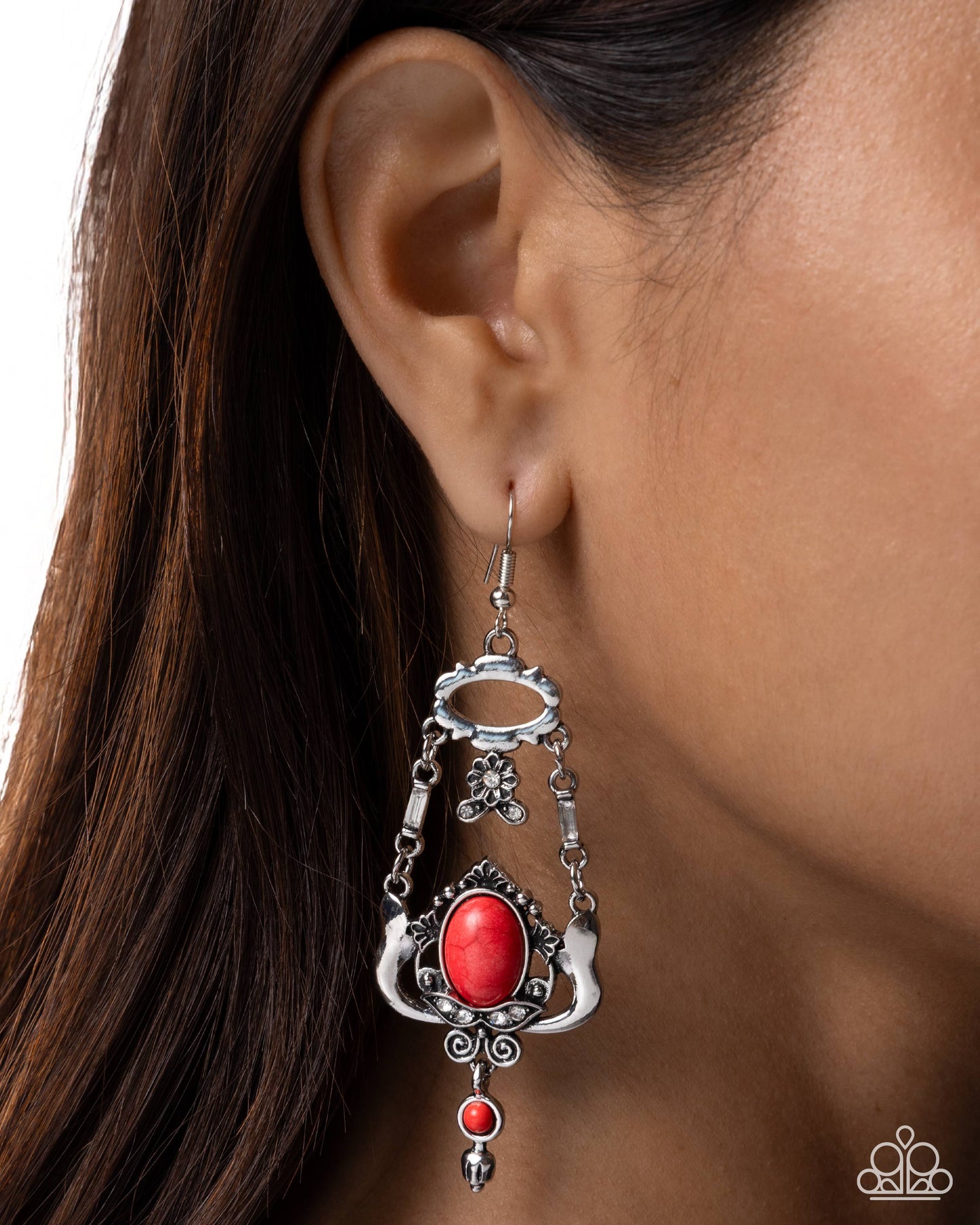 Earthy Elaboration - red - Paparazzi earrings