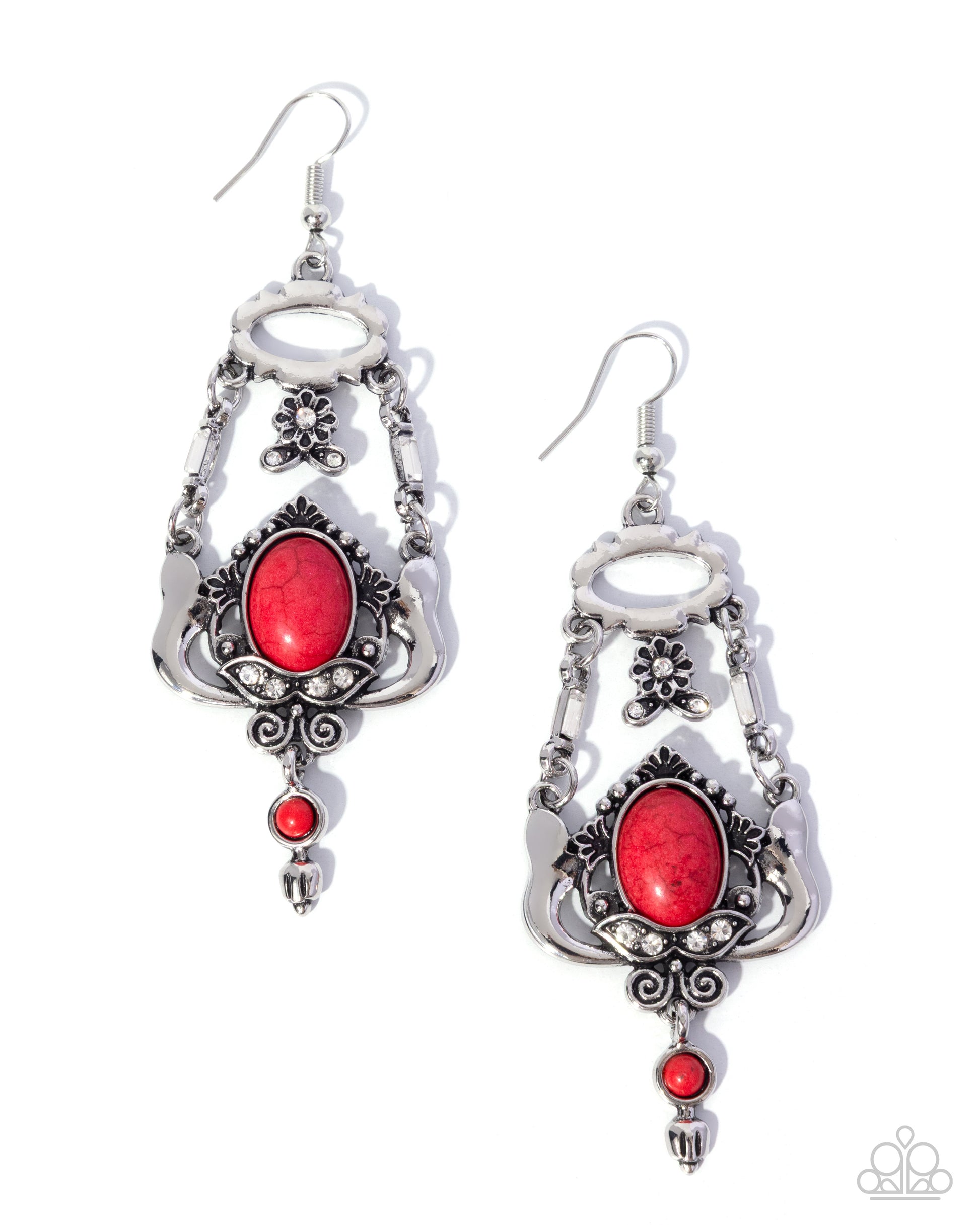 Earthy Elaboration - red - Paparazzi earrings