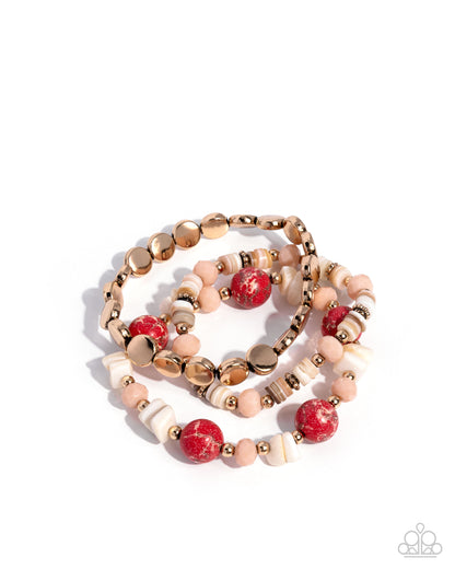 Earthy Entertainer - red - Paparazzi bracelet