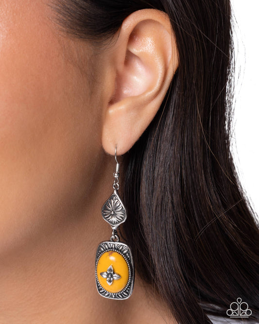 Earthy Expedition - yellow - Paparazzi earrings