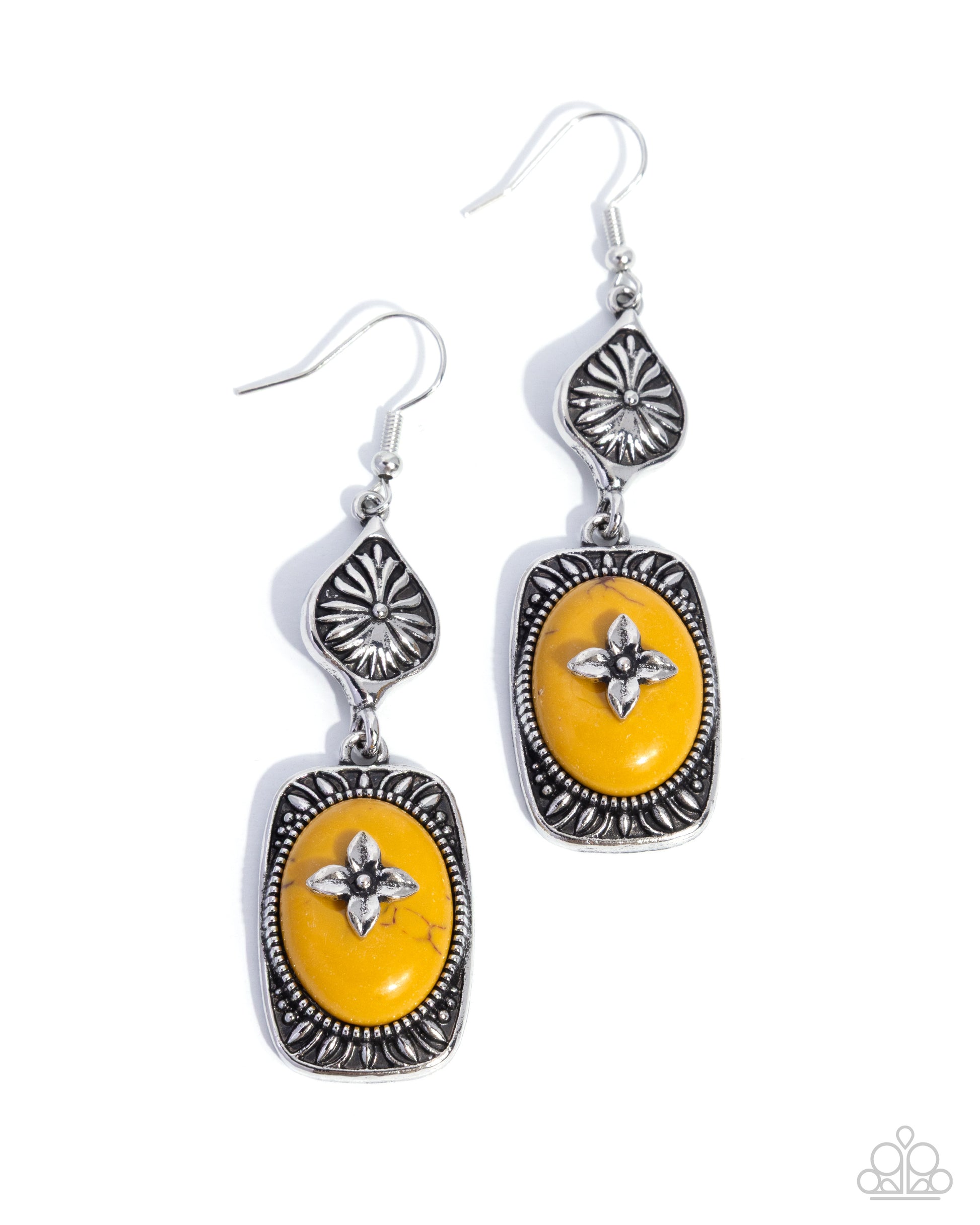 Earthy Expedition - yellow - Paparazzi earrings