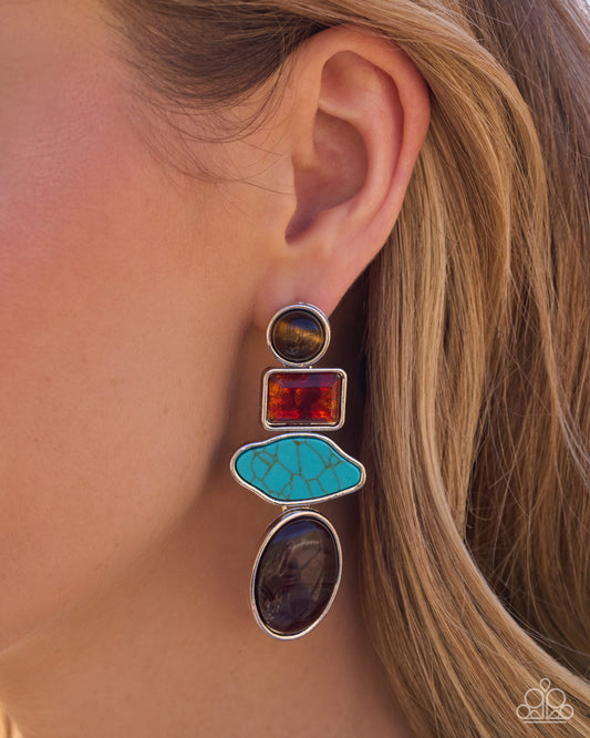 Earthy Experiment - multi - Paparazzi earrings