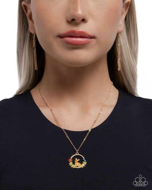 Easter Emblem - gold - Paparazzi necklace