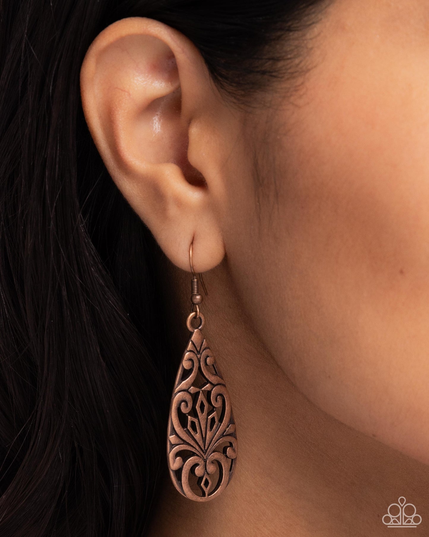 Eastern Elements - copper - Paparazzi earrings