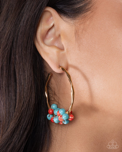 Eclectic Echo - red - Paparazzi earrings