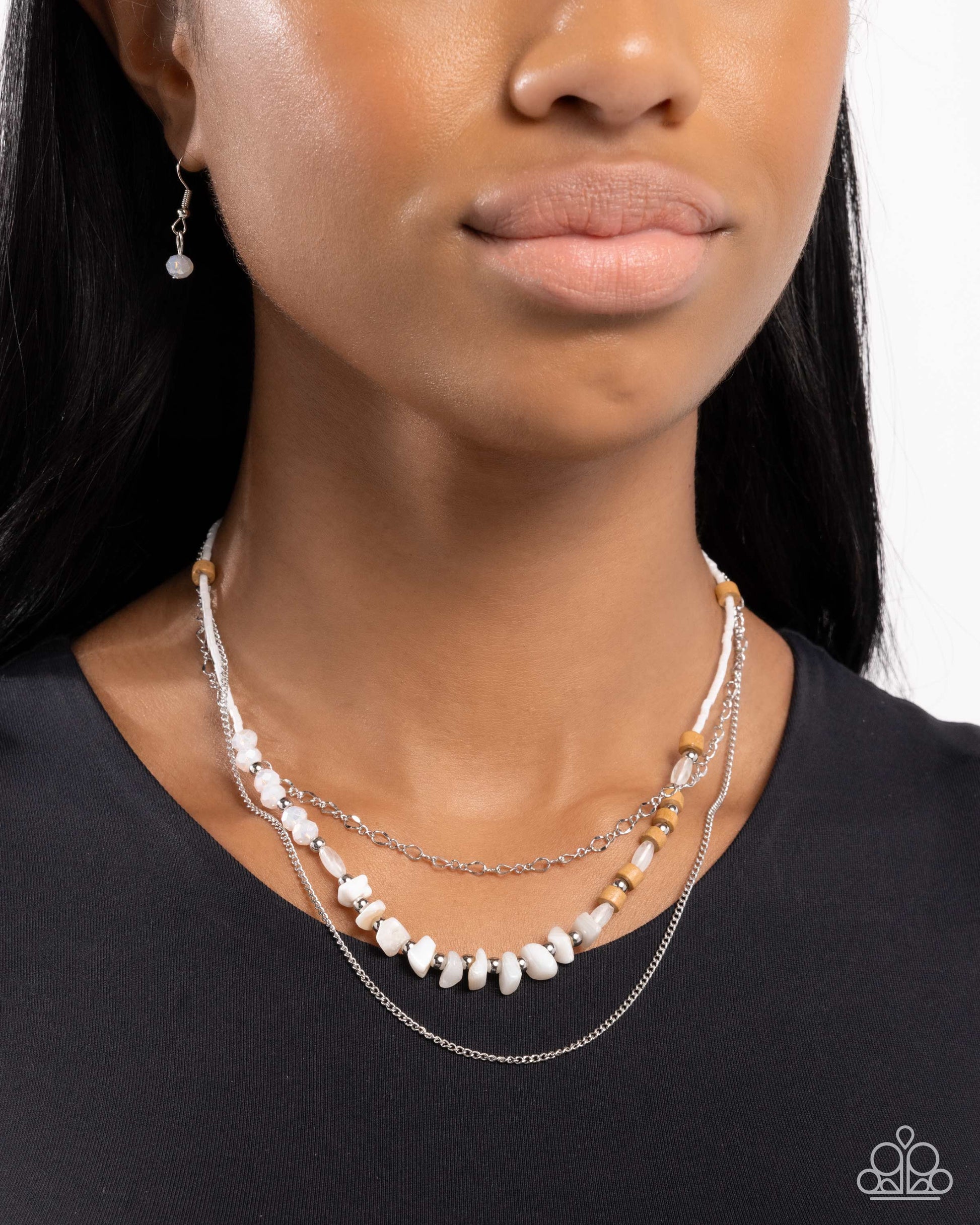 Eclectic Effort - white - Paparazzi necklace