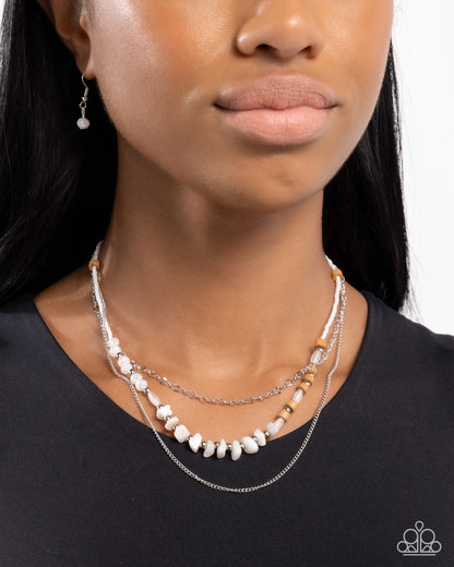 Eclectic Effort - white - Paparazzi necklace