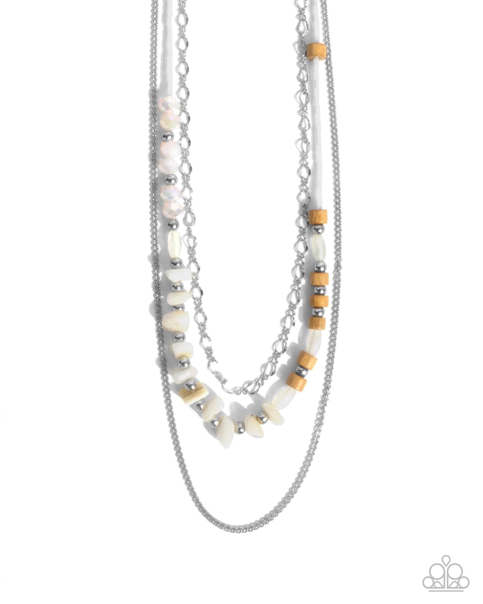 Eclectic Effort - white - Paparazzi necklace