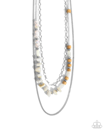 Eclectic Effort - white - Paparazzi necklace