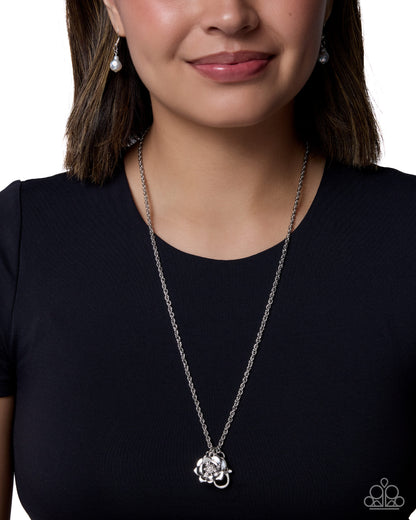 Eclectic Elementary - white - Paparazzi LANYARD necklace