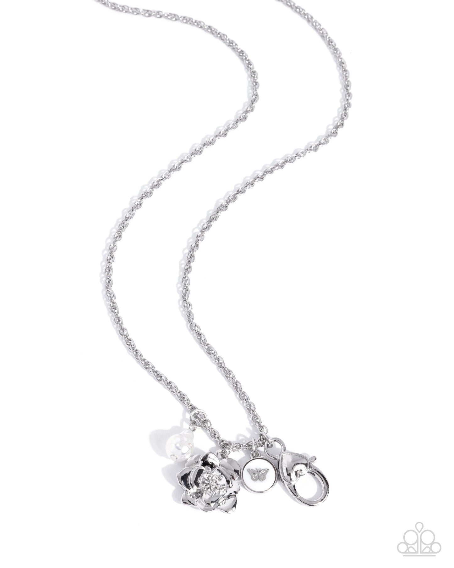 Eclectic Elementary - white - Paparazzi LANYARD necklace