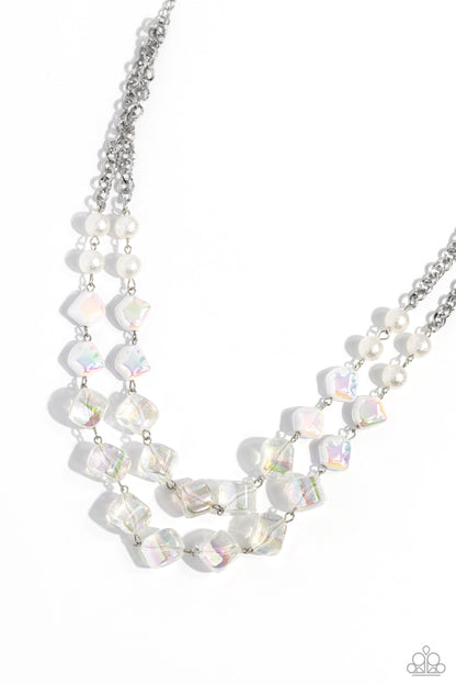 Eclectic Embellishment - white - Paparazzi necklace