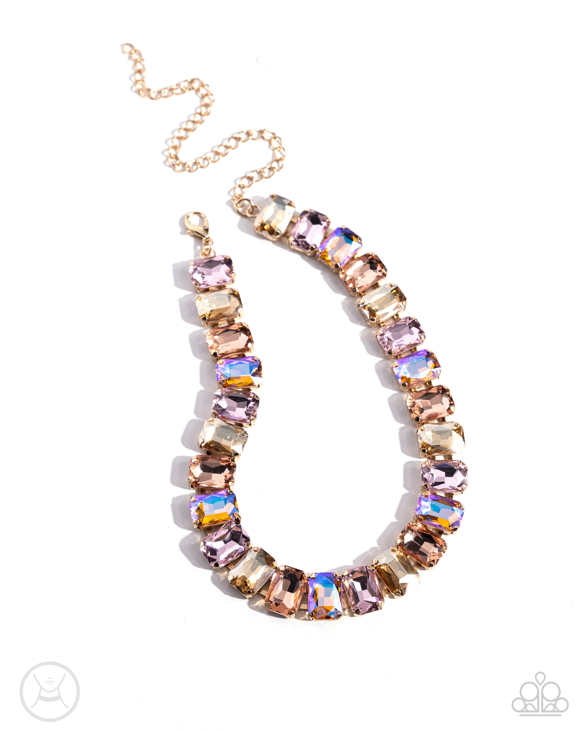 Ecstatic Emeralds - gold - Paparazzi necklace