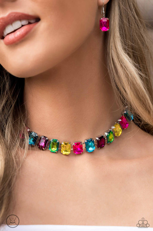 Ecstatic Emeralds - multi - Paparazzi necklace