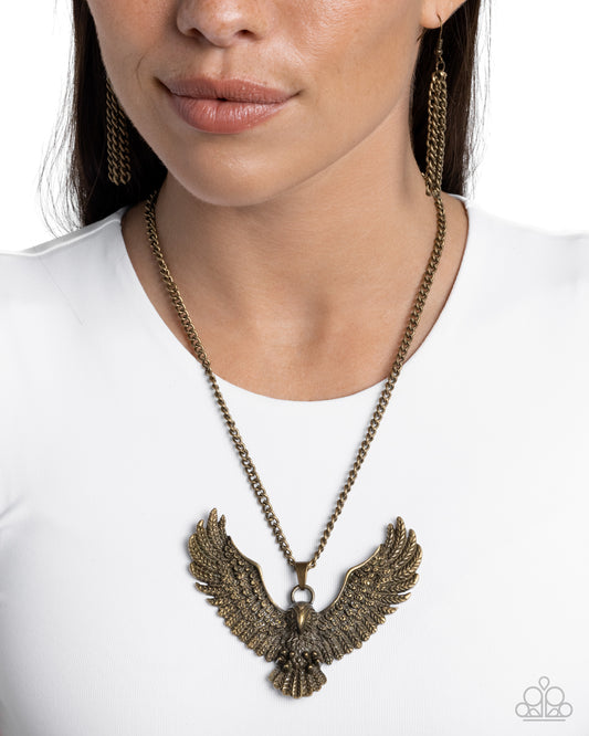 Edgy Eagle - brass - Paparazzi necklace