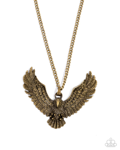 Edgy Eagle - brass - Paparazzi necklace