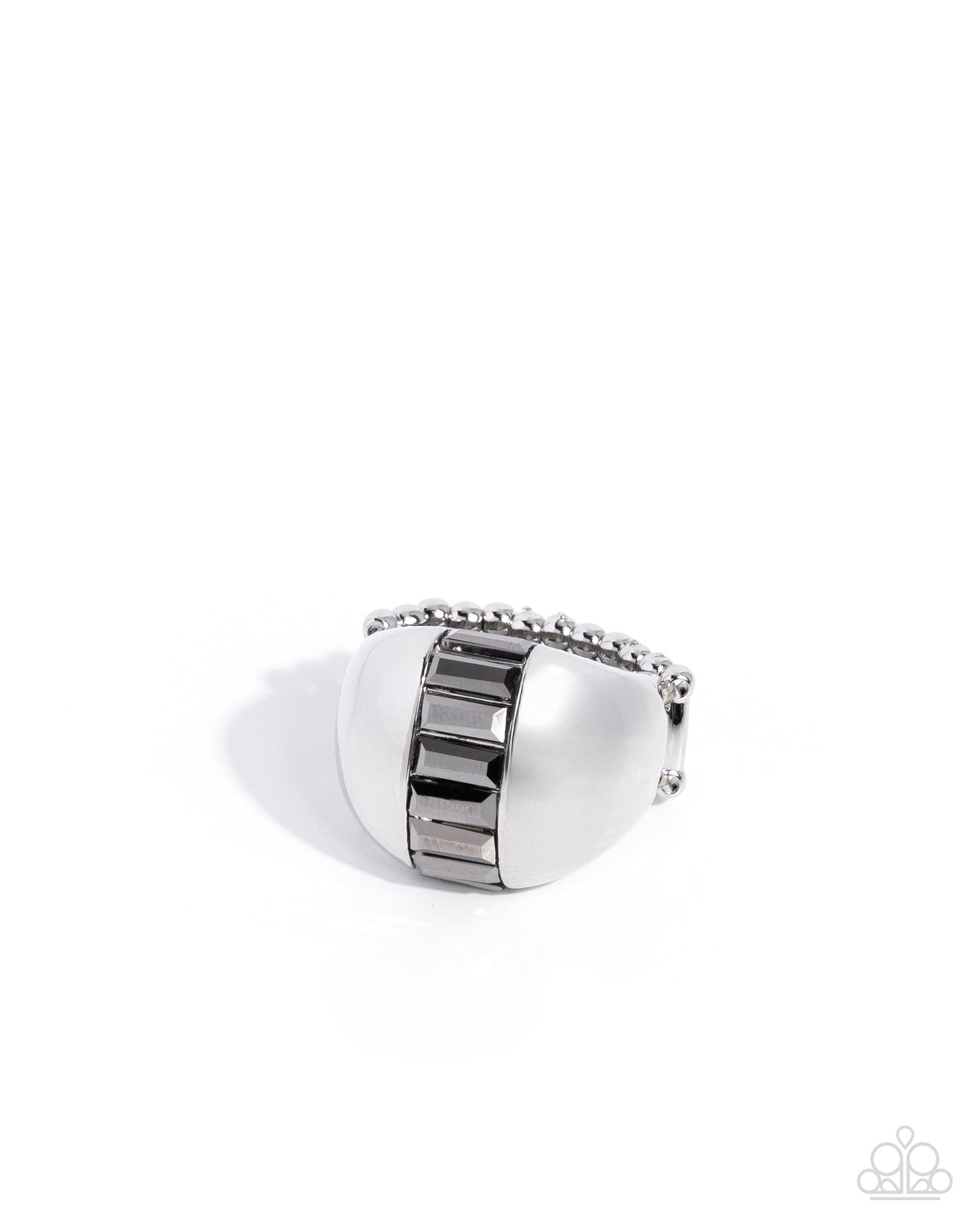 Edgy Emblem - silver - Paparazzi ring