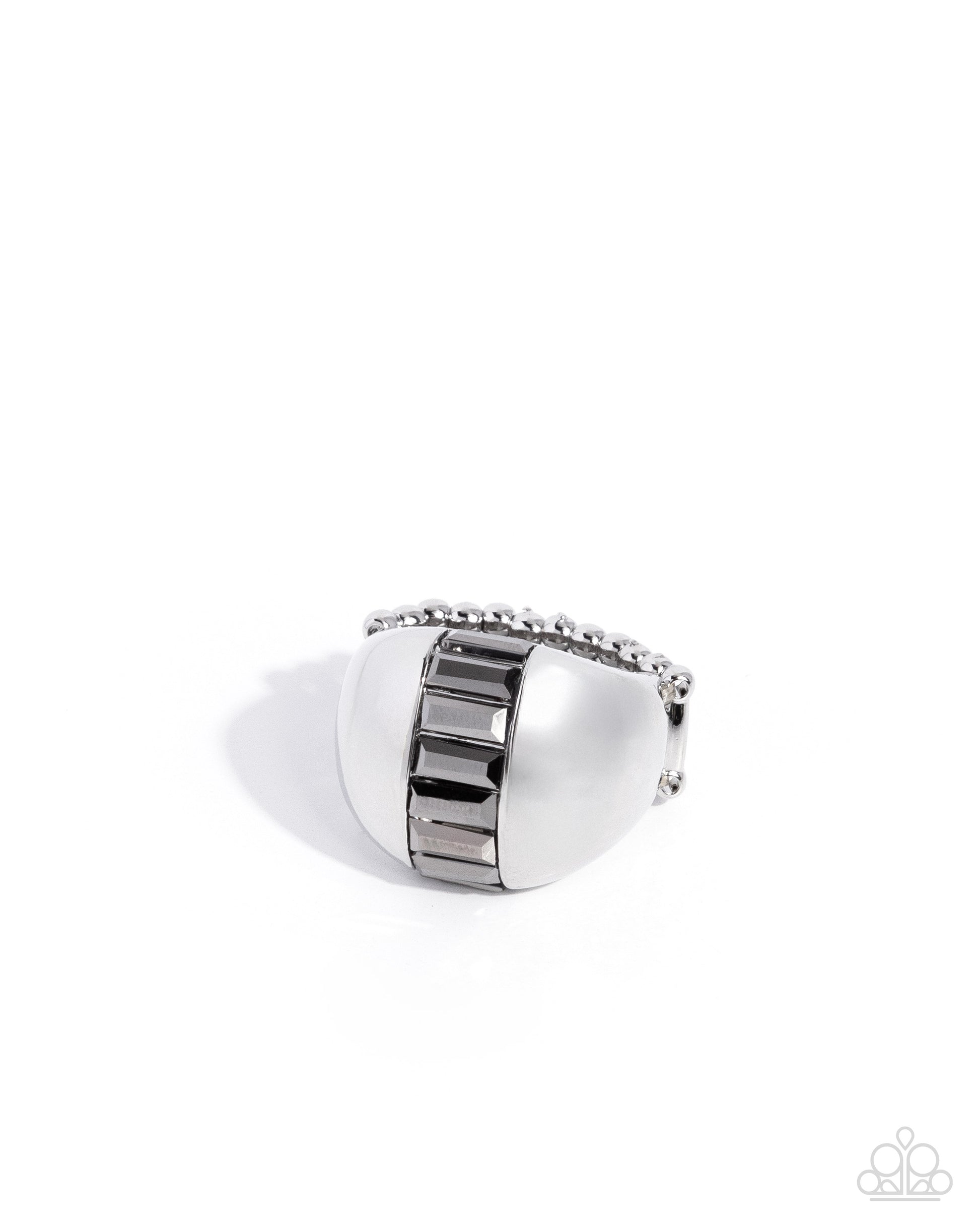 Edgy Emblem - silver - Paparazzi ring