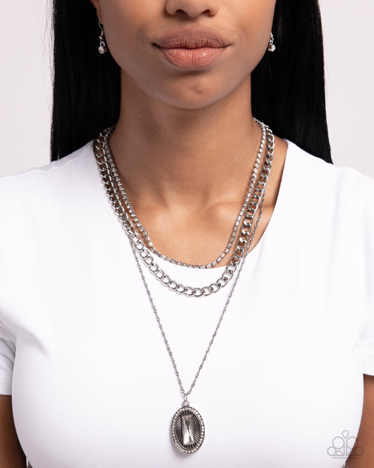 Edgy Empire - white - Paparazzi necklace