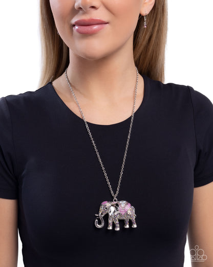 Educated Elephant - purple - Paparazzi necklace