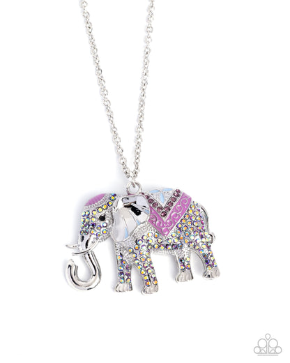 Educated Elephant - purple - Paparazzi necklace