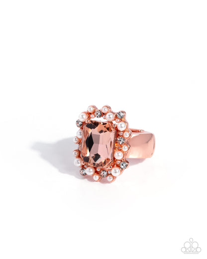 Effervescent Emerald - copper - Paparazzi ring