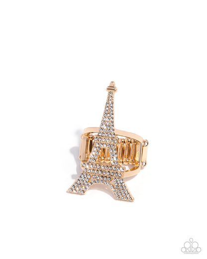 Eiffel Tower Ease - gold - Paparazzi ring