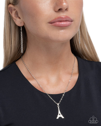 Eiffel Tower Eloquence - silver - Paparazzi necklace