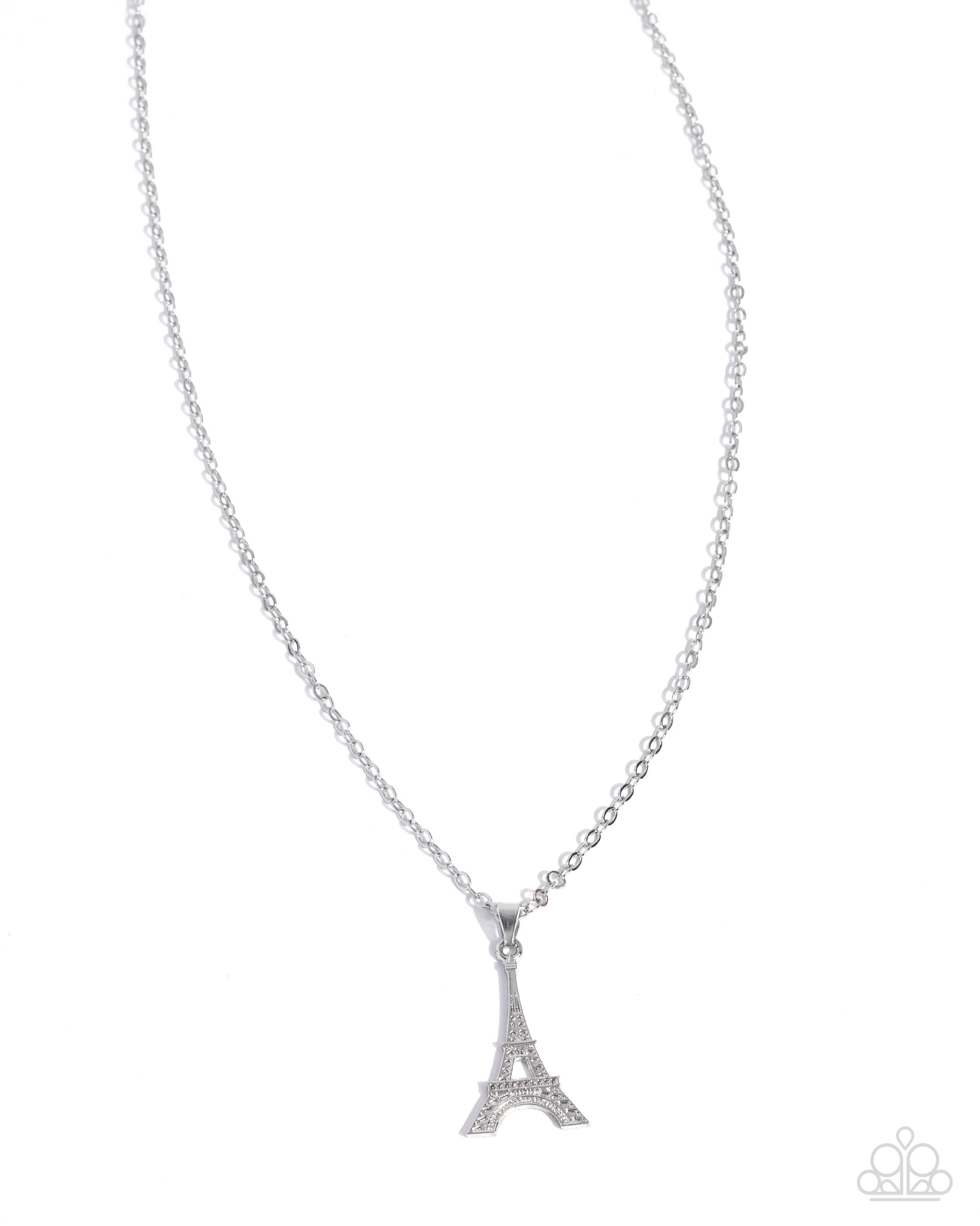 Eiffel Tower Eloquence - silver - Paparazzi necklace